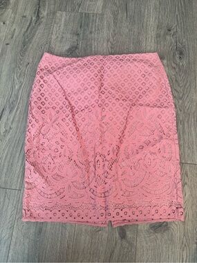 Pink Lace Pencil Skirt - Women's